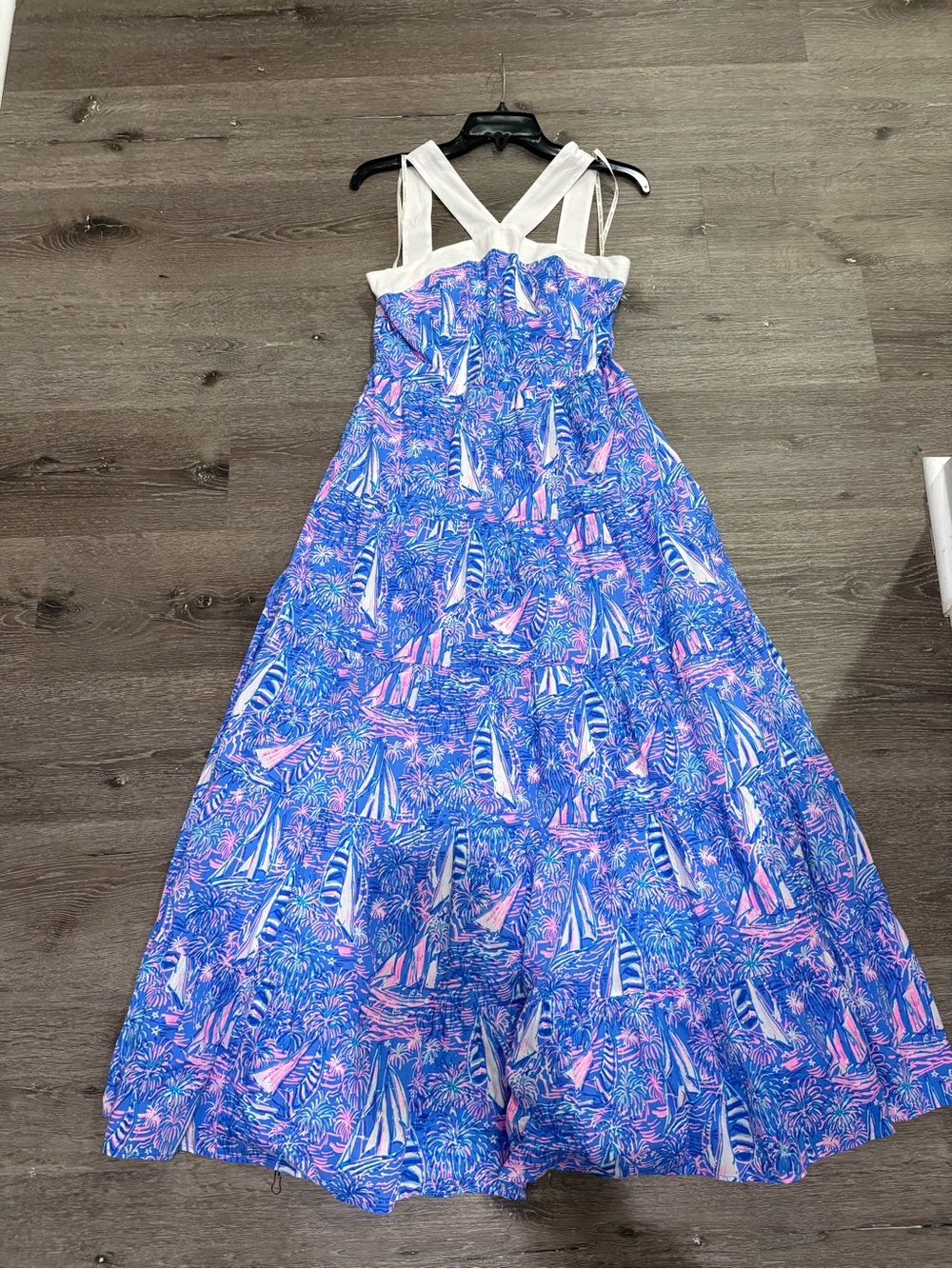 Lilly Pulitzer White Sundress with Blue & Hot Pink Accents